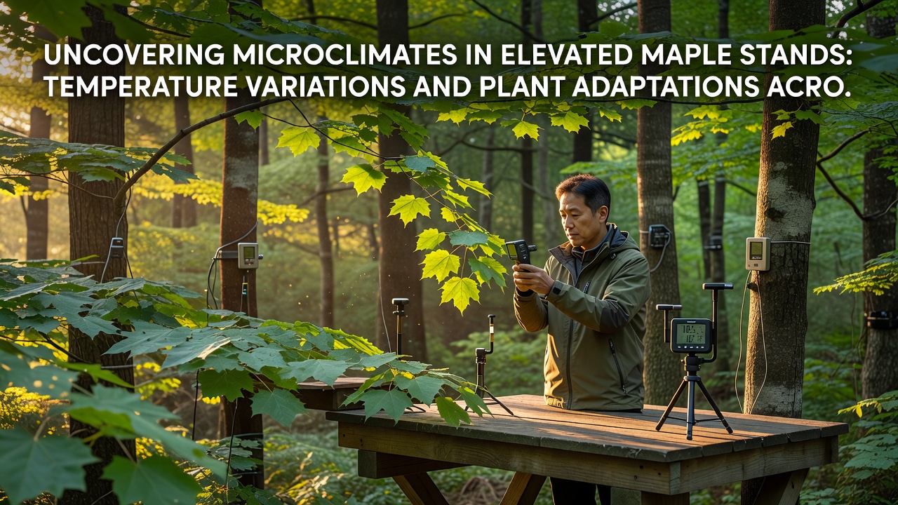 Close-up of maple foliage and understory plants adapted to varying slope microclimates